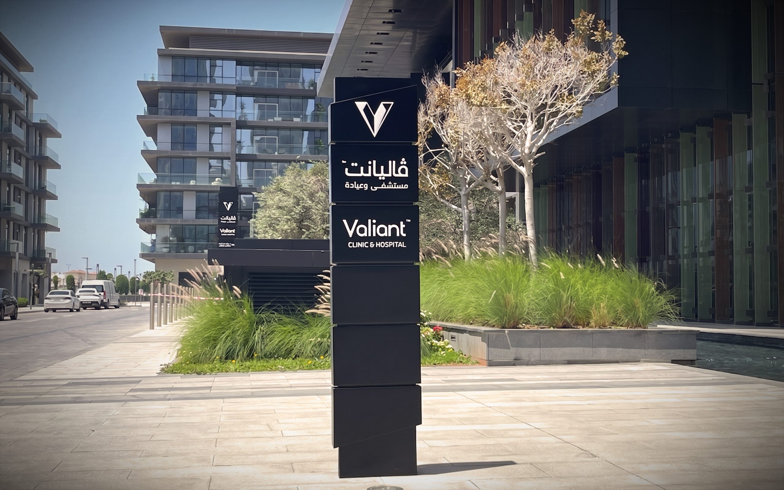 Valiant Clinic & Hospital Premium Healthcare Branding & Wayfinding scope